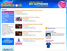 Tablet Screenshot of gamebreak.iwon.com